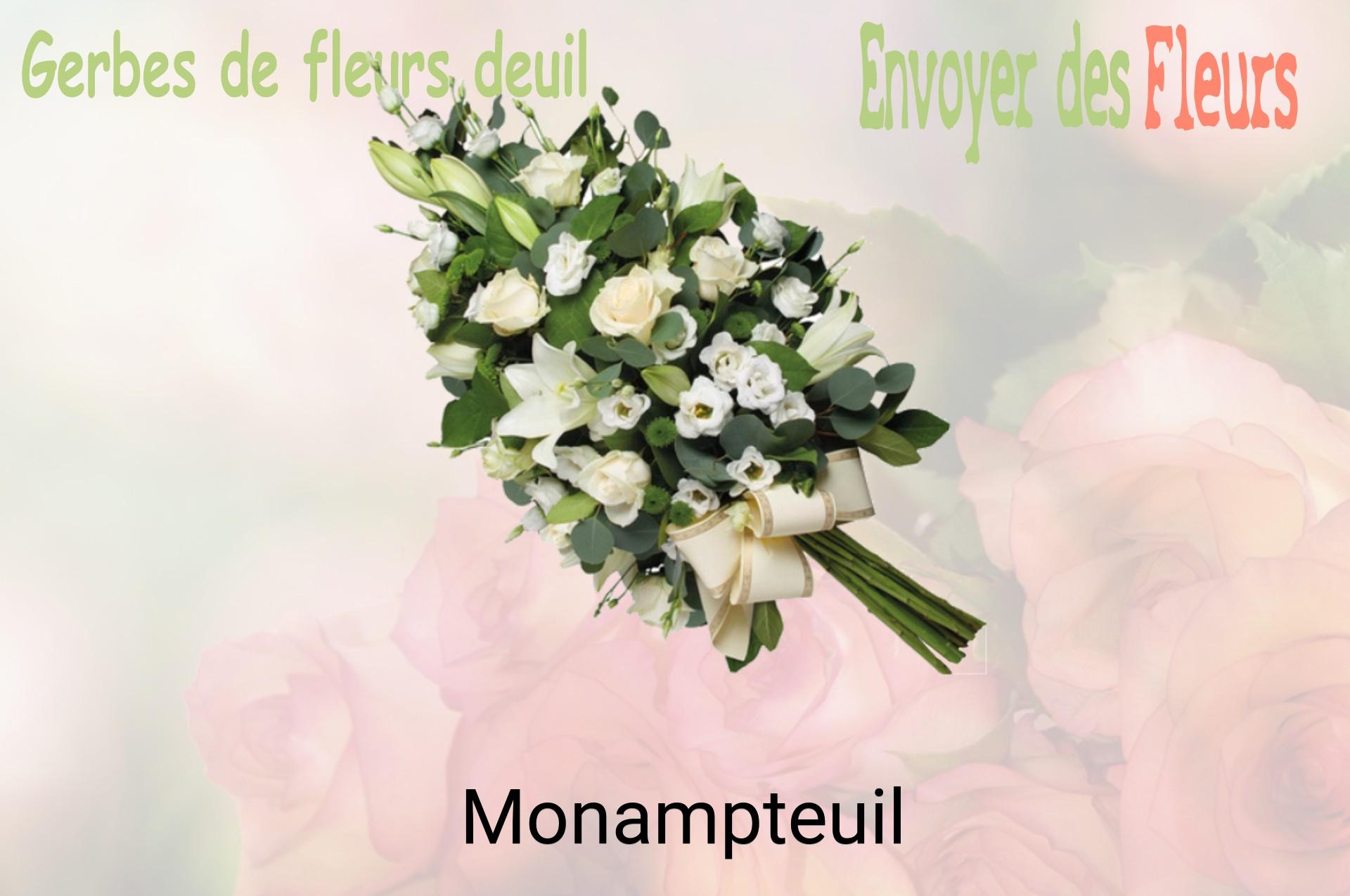Gerbe de fleurs de deuil livrée à Monampteuil